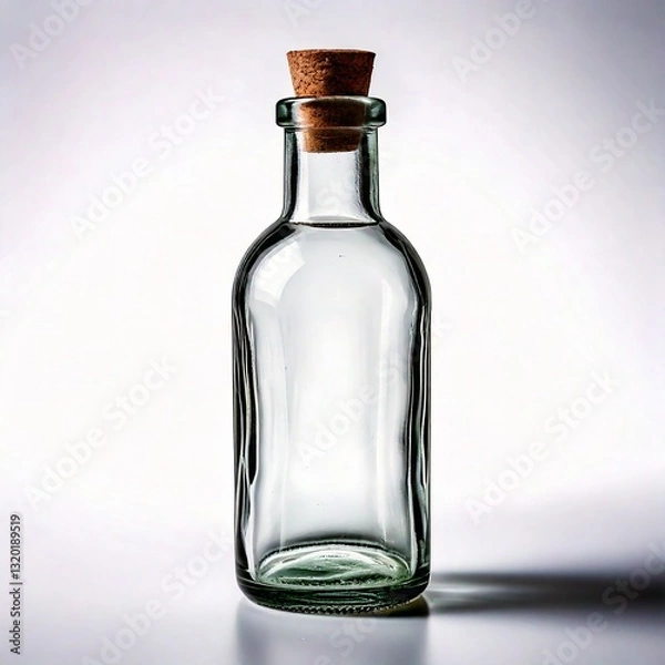Obraz empty glass bottle on white background
