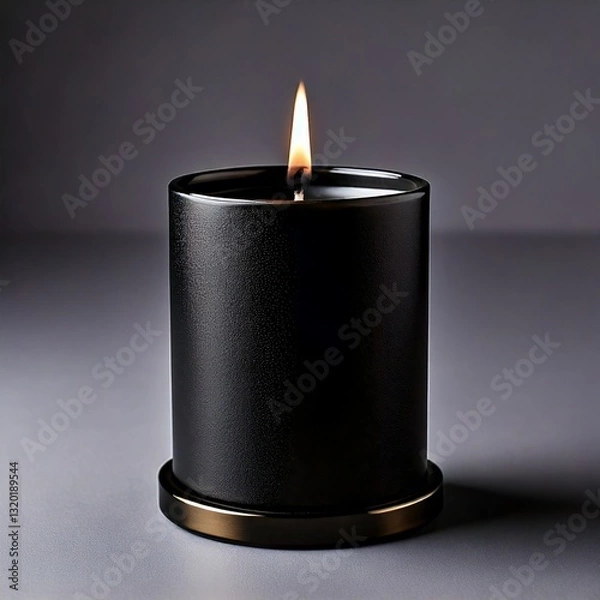 Obraz burning candle on black background