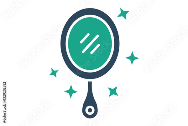 Fototapeta Mirror icon. solid icon style. icon related to furniture. furniture elements vector illustration