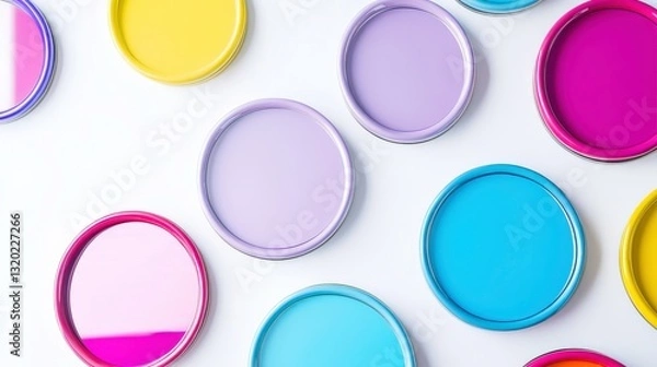 Fototapeta Colorful Paint Cans for Inspirational Quotes and Posts