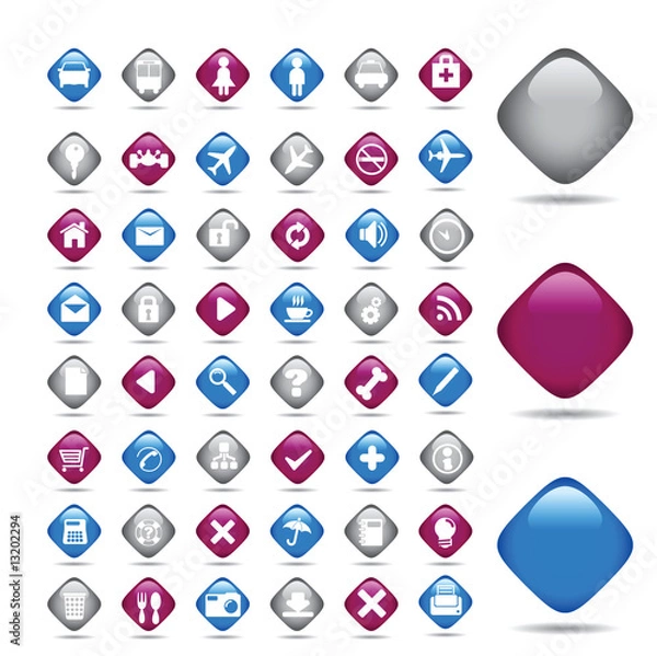 Obraz Transport vector icons set. Buttons