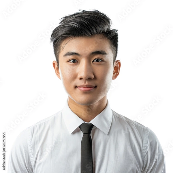 Fototapeta Professional young man in formal shirt and tie with confident expression on face