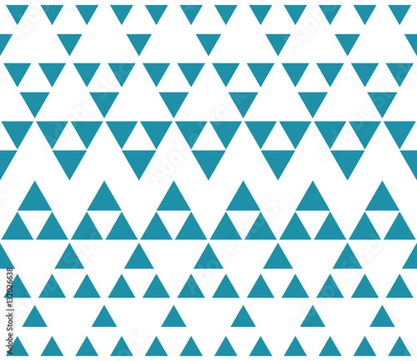 Fototapeta Abstract blue geometric hipster fashion design print halftone triangle pattern