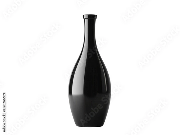 Fototapeta Discover the Allure of Sophistication: A Sleek Black Wine Bottle That Conceals Rich Flavors and Elevates Your Special Occasions and Gatherings