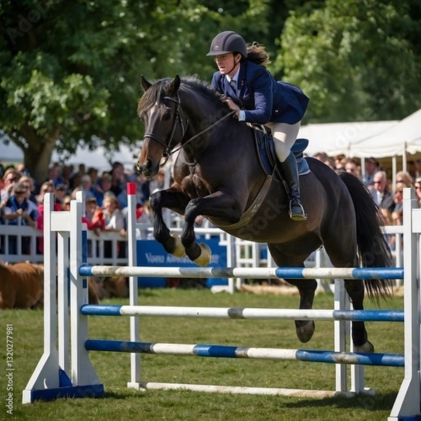 Fototapeta Competitive Grace: A Dales Pony Shines in the Arena