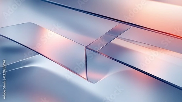 Fototapeta Abstract glass structures with subtle gradients and interesting reflections