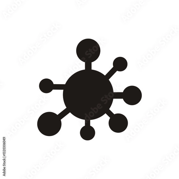Fototapeta logo design vector abstract illustration template modern symbol simple logo icon mushroom virus