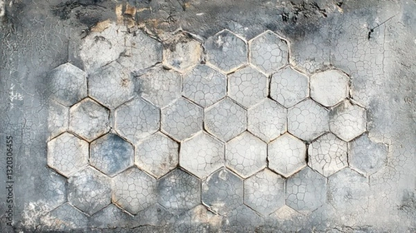 Obraz Weathered hexagonal tile texture.