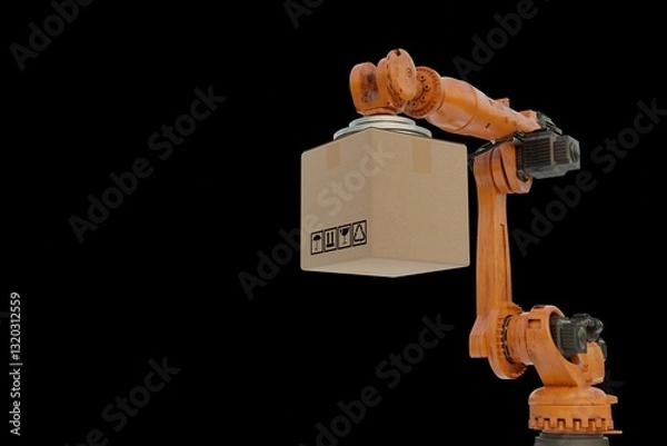 Fototapeta Title: cosmetics box manufacture Box product Object for manufacturing industry technology Product export and import of future For Products, food, cosmetics, apparel warehouse mechanical 