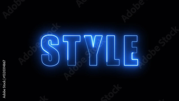 Fototapeta Neon glowing style text effect, editable neon light text style isolated on black background.