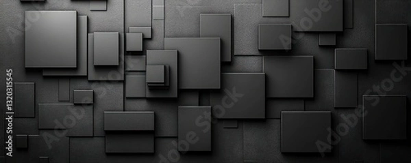 Fototapeta Minimalistic Geometric Pattern Black Rectangle Frames Creative Collage Mockup Design