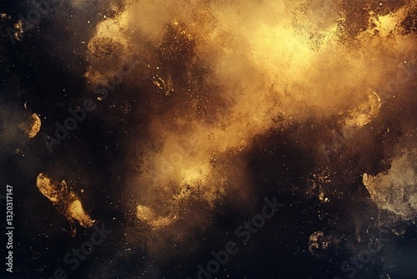 Obraz Abstract gold dust design over dark background evokes a sense of cosmic grandeur