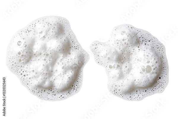 Fototapeta white foam bubbles texture on white background