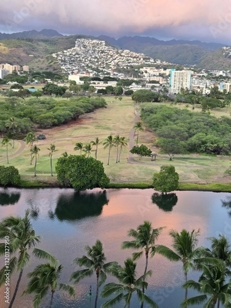 Obraz golf course view of hawaii