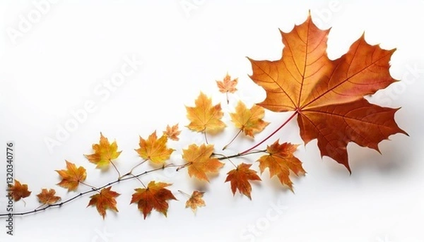 Obraz maple leaf flying isolated on isolated white background