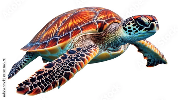 Fototapeta turtle on a white background