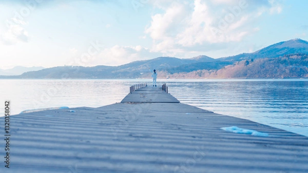 Fototapeta 美しい山中湖の夕焼け