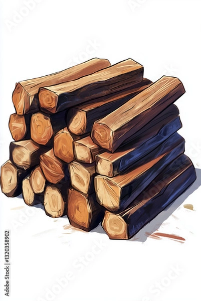 Fototapeta stack of firewood
