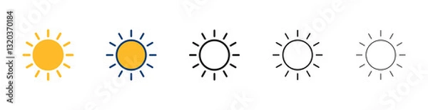 Fototapeta Sun icon vector isolated on white background. Sun vector icon