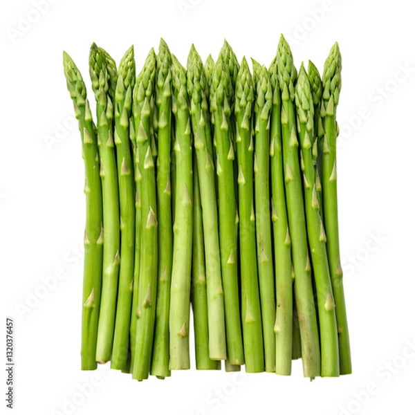 Fototapeta Fresh green asparagus arranged neatly on transparency background
