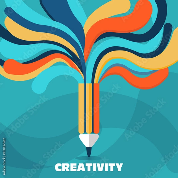 Obraz Creative Concept - A pencil with colorful lines