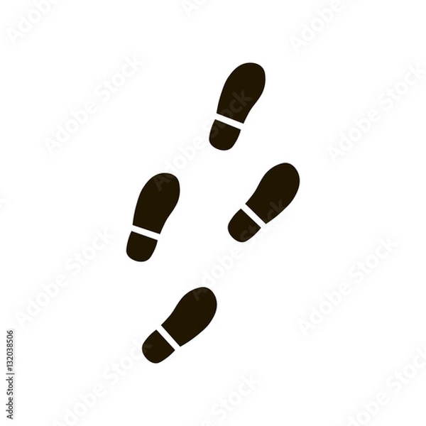Fototapeta Vector illustration trail of shoe print. Step by step sign icon. Footprint shoes symbol. footstep