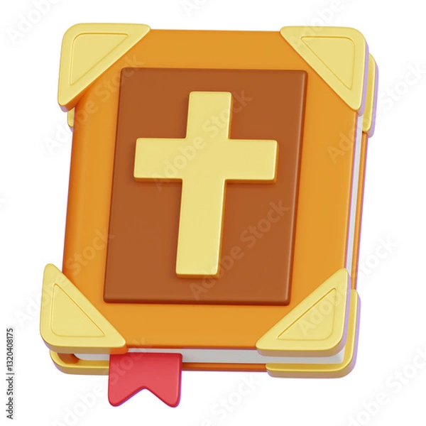 Obraz Holy Bible book of Christianity Isolated. 3D render illustration