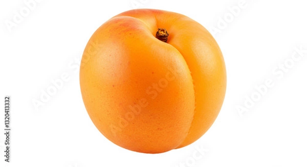 Obraz Two ripe apricots isolated on a white background, showcasing their fresh, juicy, and healthy orange-yellow color