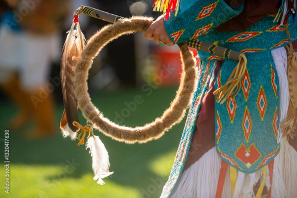 Fototapeta Colorful Native American traditional regalia at a pow wow