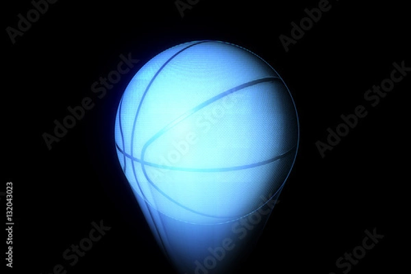 Fototapeta Basketball in futuristic Hologram Style. Nice 3D Render
