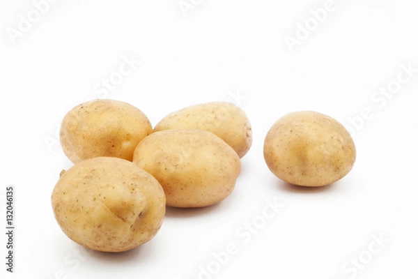 Fototapeta Quality of potatoes Sante. Potatoes isolated on white background