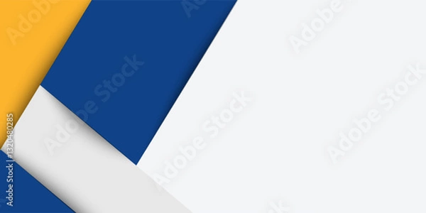 Fototapeta Blue and yellow abstract geometric background vector illustration