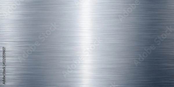 Fototapeta Abstract Silver Brushed Metal Texture Panoramic Background - Smooth Metallic Surface for Copy Space