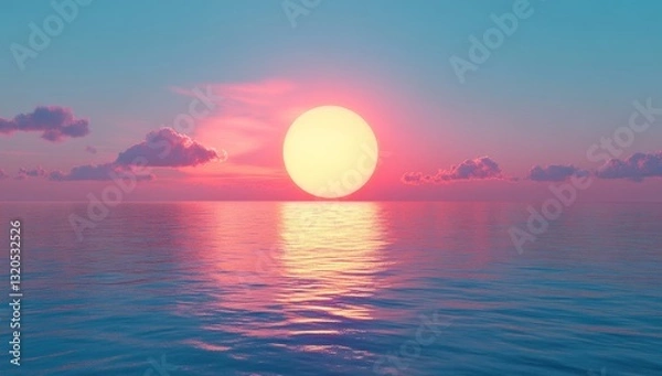Fototapeta Serene Sunset Over Calm Ocean