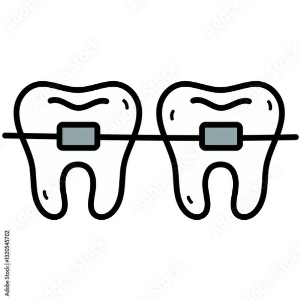 Fototapeta Braces on Teeth