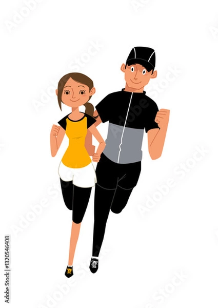 Obraz ランニングをする男女