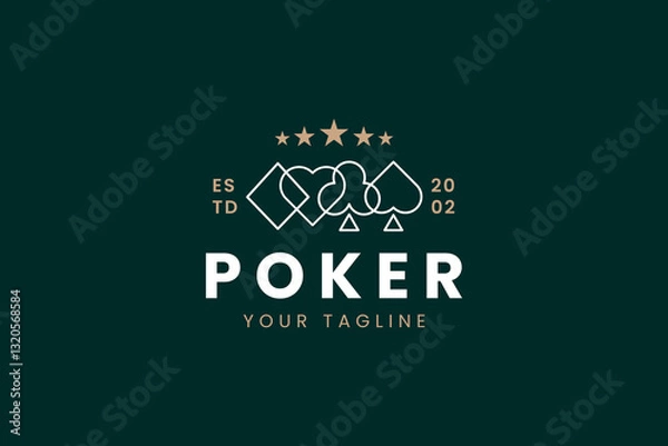 Obraz Poker logo icon illustration, simple logo for branding