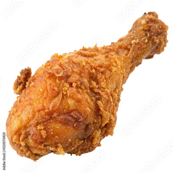 Obraz Juicy Fried Chicken Leg Crispy Roasted Chicken Drumstick Isolated On Transparent Or White Background, Cutout Png
