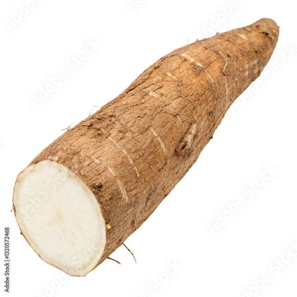 Obraz A single cassava root isolated on transparent background  
