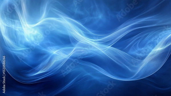 Fototapeta abstract blue smoke background with waves