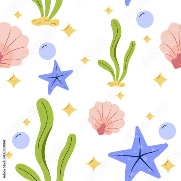 Obraz Marine Life Seamless Pattern