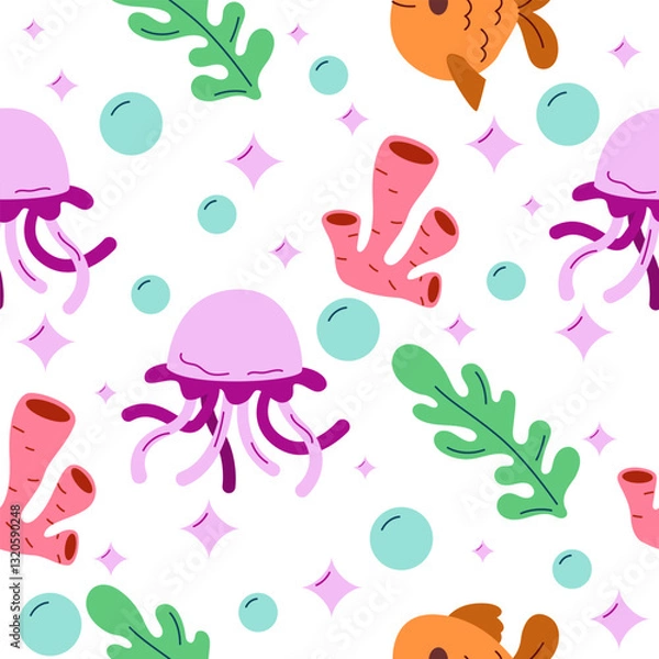 Obraz Marine Life Seamless Pattern