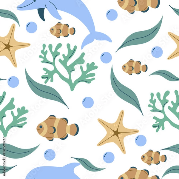Obraz Marine Life Seamless Pattern