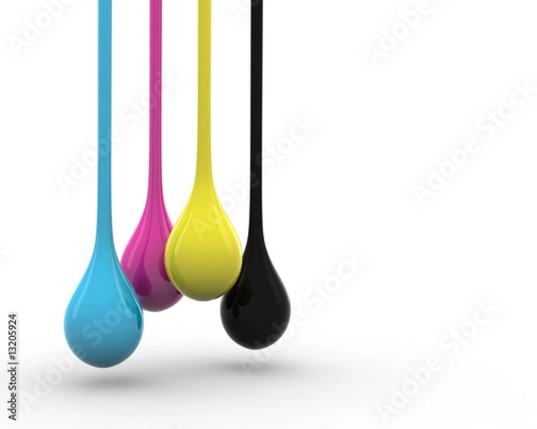 Obraz CMYK Falling drops
