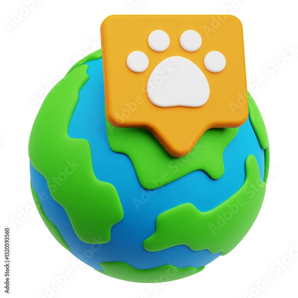 Fototapeta pet care 3d icon isolated on the transparent background