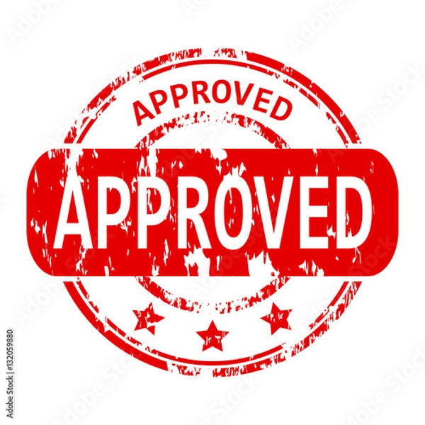 Fototapeta Approved rubber stamp.