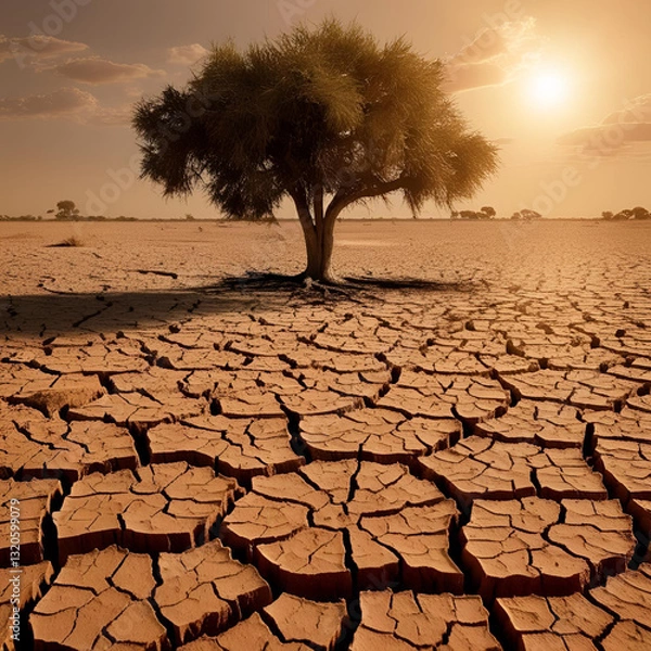 Obraz dry cracked earth