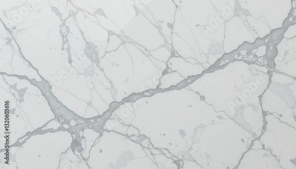 Fototapeta Elegant white marble with gray veining, perfect for countertops or flooring