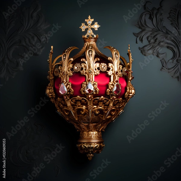 Fototapeta Royal Crown as a Wall Sconce Side View