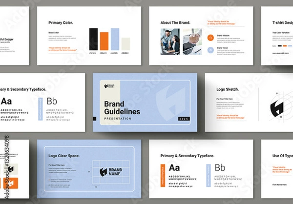 Fototapeta Brand Guidelines Presentation Template for Marketing and Branding Strategies